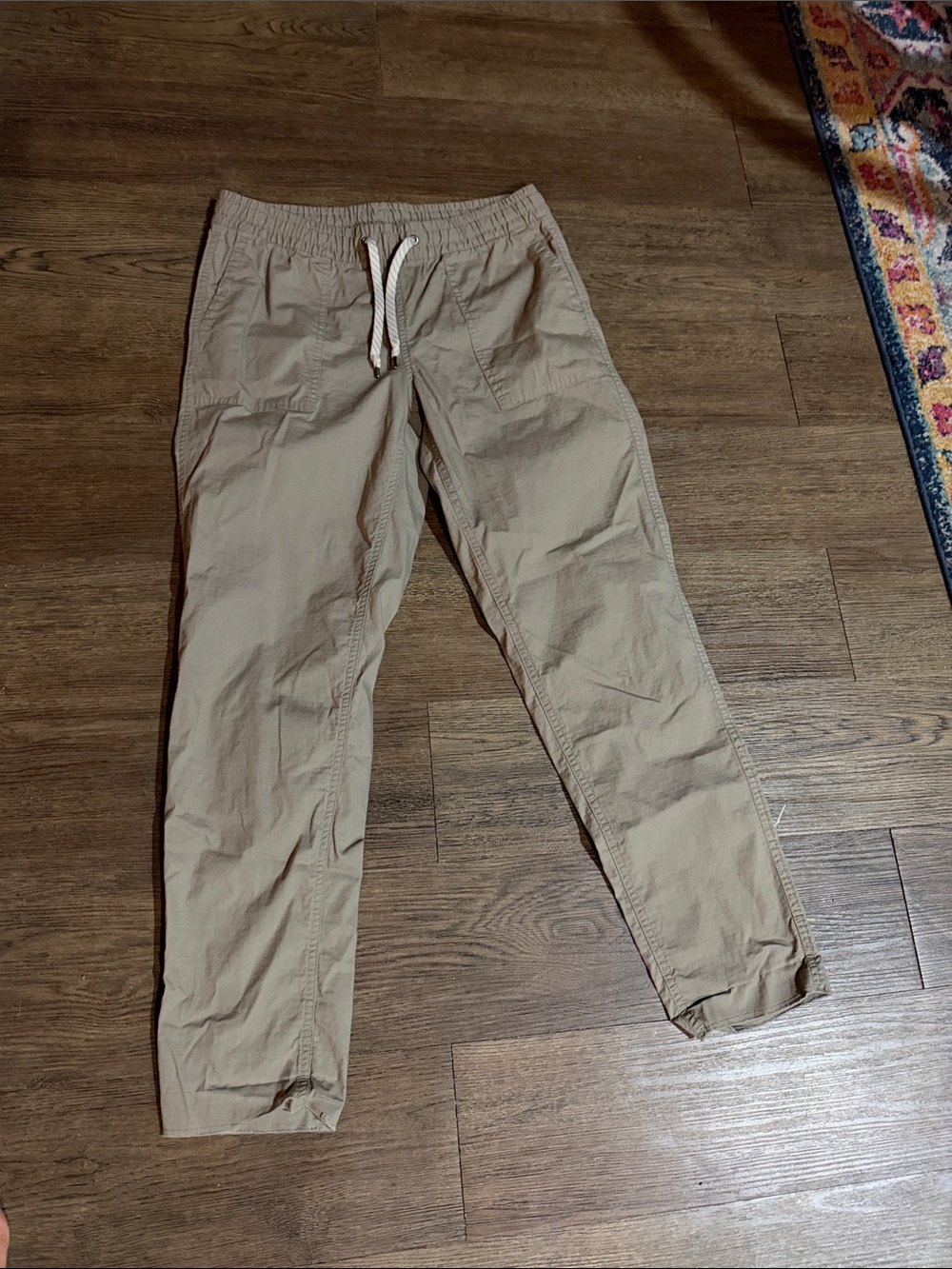 Vuori Drawstring Casual Pants in Light Khaki